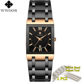 WWOOR Men's Luxury and Gold Black Square's Watches