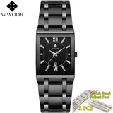 WWOOR Men's Luxury and Gold Black Square's Watches