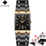 WWOOR Men's Luxury and Gold Black Square's Watches