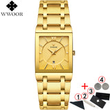 WWOOR Men's Luxury and Gold Black Square's Watches