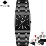 WWOOR Men's Luxury and Gold Black Square's Watches