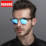 RBROVO 2019 Semi-Rimless Brand Designer Sunglasses Women/Men Polarized UV400 Classic Oculos De Sol Gafas Retro Eyeglasses