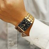 WWOOR Men's Luxury and Gold Black Square's Watches