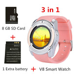 V8 SmartWatch Bluetooth Smartwatch Touch Screen Wrist Watch with Camera/SIM Card Slot, Waterproof Smart Watch DZ09 X6 VS M2 A1