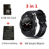 V8 SmartWatch Bluetooth Smartwatch Touch Screen Wrist Watch with Camera/SIM Card Slot, Waterproof Smart Watch DZ09 X6 VS M2 A1