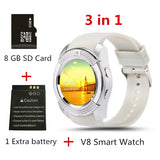 V8 SmartWatch Bluetooth Smartwatch Touch Screen Wrist Watch with Camera/SIM Card Slot, Waterproof Smart Watch DZ09 X6 VS M2 A1