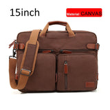 17 Inch Convertible Briefcase Men Business Handbag Messenger Bag Casual Laptop Multifunctional Travel Bags For Male Big