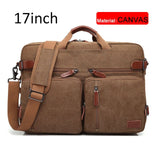 17 Inch Convertible Briefcase Men Business Handbag Messenger Bag Casual Laptop Multifunctional Travel Bags For Male Big