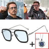 2019 Fashion Avengers Tony Stark Flight 006 Style Sunglasses Men Square Aviation Brand Design Sun Glasses Oculos De Sol UV400