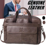 Genuine Leather Men's Briefcase Vintage Business Computer Bag Fashion Messenger Bags Man Shoulder Bag Postman Male Handbags