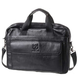 Genuine Leather Men's Briefcase Vintage Business Computer Bag Fashion Messenger Bags Man Shoulder Bag Postman Male Handbags