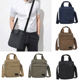 Briefcase Men Men's Fashion Canvas Solid Color Totes Business Shoulder Bag Messenger Bags