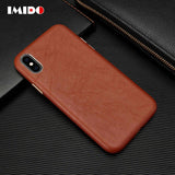 IMIDO Luxury Leather Phone Case For iPhone XSMAX XR XS X 8 7 Plus Ultra-Thin Sheepskin Back Cover For iPhone 7 Plus Coque Fundas