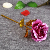 10Pcs 24K Gold Foil Plated Rose Lover's Artificial Rose Flower Christmas Romantic Valentine's Day Birthday Wedding Party Gift