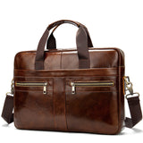 WESTAL Men's Briefcase Bag Men's Genuine Leather Laptop Bag Business Tote for Document Office Portable Laptop Shoulder Bag