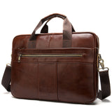 WESTAL Men's Briefcase Bag Men's Genuine Leather Laptop Bag Business Tote for Document Office Portable Laptop Shoulder Bag