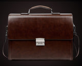 Business Man Bag Theftproof Lock PU Leather Briefcase Bag High Quality Leather Laptop Handbags Man Luxury Bag Shoulder Bags