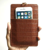 Genuine Leather Card Holder Pouch Phone Case For iPhone 11 Pro Max X XS XR 7 8 Plus Luxury Crocodile Strap Thin Slim Bag Cover