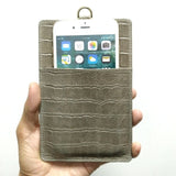 Genuine Leather Card Holder Pouch Phone Case For iPhone 11 Pro Max X XS XR 7 8 Plus Luxury Crocodile Strap Thin Slim Bag Cover