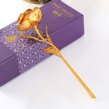 24k Gold Foil Plated Rose Creative Gifts Lasts Forever Rose For Wedding Christmas Day Gifts With Retailed Box Artificial Flowers