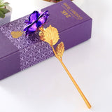 24k Gold Foil Plated Rose Creative Gifts Lasts Forever Rose For Wedding Christmas Day Gifts With Retailed Box Artificial Flowers