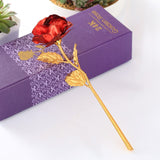 24k Gold Foil Plated Rose Creative Gifts Lasts Forever Rose For Wedding Christmas Day Gifts With Retailed Box Artificial Flowers