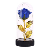 Imitation Gold Foil Rose Glass Cover Soap Rose Valentine'S Day LED Light Gifts Mothers Day Celebration Wedding Home Decoration