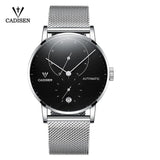 Classic Men's Watch Automatic Mechanical Clock Stainless Steel Watchband and Kinetic Energy Display