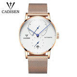 Classic Men's Watch Automatic Mechanical Clock Stainless Steel Watchband and Kinetic Energy Display