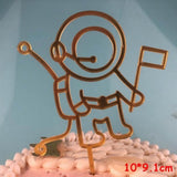 Space Series Astronaut Planet UFO Rocket Moon Cake Topper Dessert Decoration Happy Birthday Party Children's Day Lovely Gifts