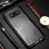 KISSCASE Crazy Horse Texture Leather Case For Samsung Galaxy S10 S9 S8 Plus S10E Cover For Samsung S8 S9 Retro Case Coque Fundas