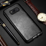 KISSCASE Crazy Horse Texture Leather Case For Samsung Galaxy S10 S9 S8 Plus S10E Cover For Samsung S8 S9 Retro Case Coque Fundas