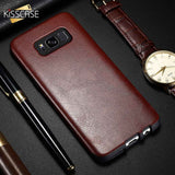 KISSCASE Crazy Horse Texture Leather Case For Samsung Galaxy S10 S9 S8 Plus S10E Cover For Samsung S8 S9 Retro Case Coque Fundas