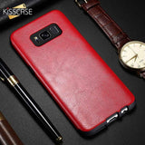 KISSCASE Crazy Horse Texture Leather Case For Samsung Galaxy S10 S9 S8 Plus S10E Cover For Samsung S8 S9 Retro Case Coque Fundas