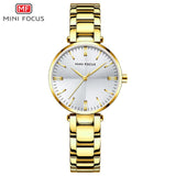 MINIFOCUS Elegant Women Watches Top Luxury Brand Quartz Ladies Watch Stainless Steel Strap Waterproof Casual Dress Female Clock