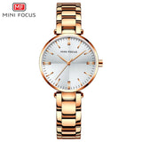 MINIFOCUS Elegant Women Watches Top Luxury Brand Quartz Ladies Watch Stainless Steel Strap Waterproof Casual Dress Female Clock