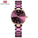 MINIFOCUS Elegant Women Watches Top Luxury Brand Quartz Ladies Watch Stainless Steel Strap Waterproof Casual Dress Female Clock