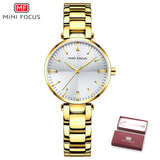 MINIFOCUS Elegant Women Watches Top Luxury Brand Quartz Ladies Watch Stainless Steel Strap Waterproof Casual Dress Female Clock