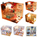 MagiDeal 1Set Dreamlike DIY Wooden Handcraft Miniature Dollhouse Kit with Dust Cover Adalelles Room Best Children Birthday Gift