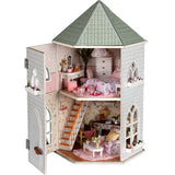 DIY Love Castle Wooden Dollhouse Miniature With Light Furniture Kits Toy Gift Best Christmas Birthday Gift Toys For Children