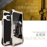 R-JUST Case For Samsung 10 Plus S9 S8 S7 Edge Case Armor King Aluminum Carbon Fiber Shockproof Cover For Galaxy Note 8 9 10Coque