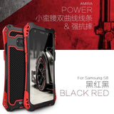 R-JUST Case For Samsung 10 Plus S9 S8 S7 Edge Case Armor King Aluminum Carbon Fiber Shockproof Cover For Galaxy Note 8 9 10Coque