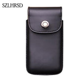 Men Belt Clip Genuine Leather Pouch Waist Bag Phone Cover for AppleiPhone 11 Pro 11 Max XR XS 6S 7 8Plus Note10 S10 Cases Black