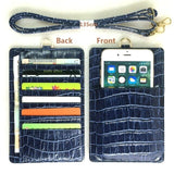 Genuine Leather Card Holder Strap Pouch Bag Case For iPhone 11 Pro Max X XS XR 7 8 Plus Cell Phone Luxury Crocodile Wallet Case