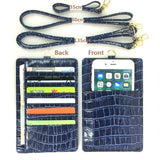 Genuine Leather Card Holder Strap Pouch Bag Case For iPhone 11 Pro Max X XS XR 7 8 Plus Cell Phone Luxury Crocodile Wallet Case