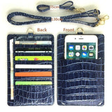 Genuine Leather Card Holder Strap Pouch Bag Case For iPhone 11 Pro Max X XS XR 7 8 Plus Cell Phone Luxury Crocodile Wallet Case