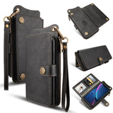 Retro PU leather 2-in-1 multi-function wallet for iPhone 7 8 Plus iX XS XR multi-cardlot for iPhone XS MAX 11Por MAX phone bag