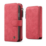 2 in 1 wallet phone case for iPhone 6sPlus 7/7Plus 8/8Plus XS XR XSMAX 11 Multi Cardlot Zipper Bag for Samsung 8 9 Plus Case