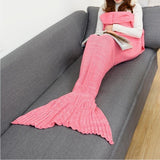 CAMMITEVER 19 Colors Mermaid Tail Blanket Crochet Mermaid Blanket For Adult Super Soft All Seasons Sleeping Knitted Blankets