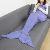 CAMMITEVER 19 Colors Mermaid Tail Blanket Crochet Mermaid Blanket For Adult Super Soft All Seasons Sleeping Knitted Blankets